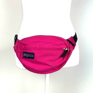 Jansport Fanny Pack Hot Pink Adjustable Strap Zip Pockets Travel Festival Retro